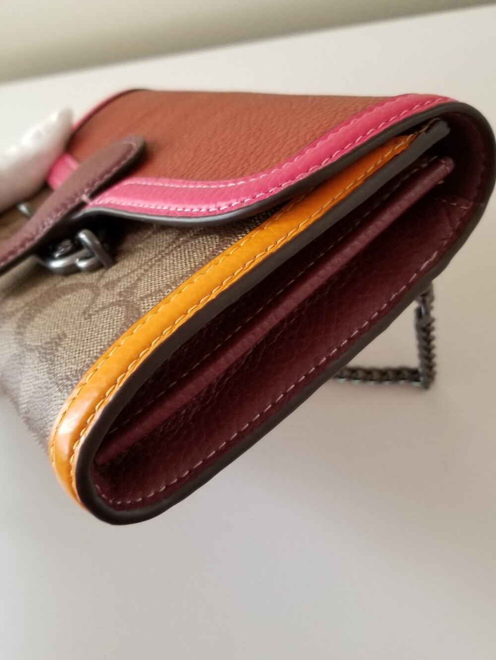 Coach Signature Colorblock Jade Chain Crossbody - Picture 6 of 14